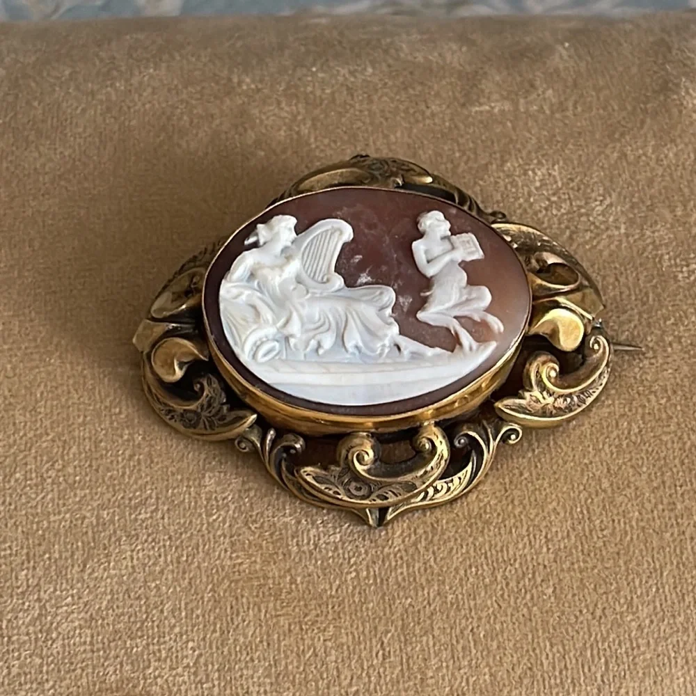 Cameo pendant and brooch 3” by 2 1/4” - Picture 13 of 14